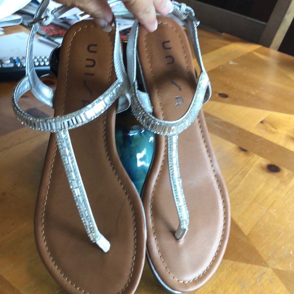 Rhinestone Unisa T-strap sandal